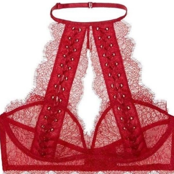 Victoria's Secret Other - Victoria's Secret Corset lace up choker neck bra